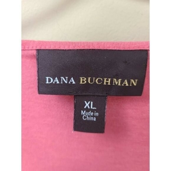 Dana Buchman Womens Top XL Pink 3/4 Sleeve Sequined Classic Carrier Casual - Picture 6 of 8